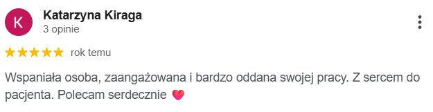 Opinia klienta o fizjoterapii Oh Baby