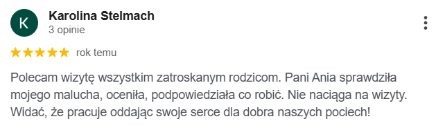 Opinia klienta o fizjoterapii Oh Baby